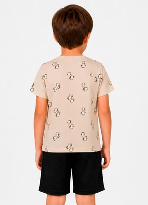 Select - Conjunto Camiseta com Bermuda Bege - SELECT
