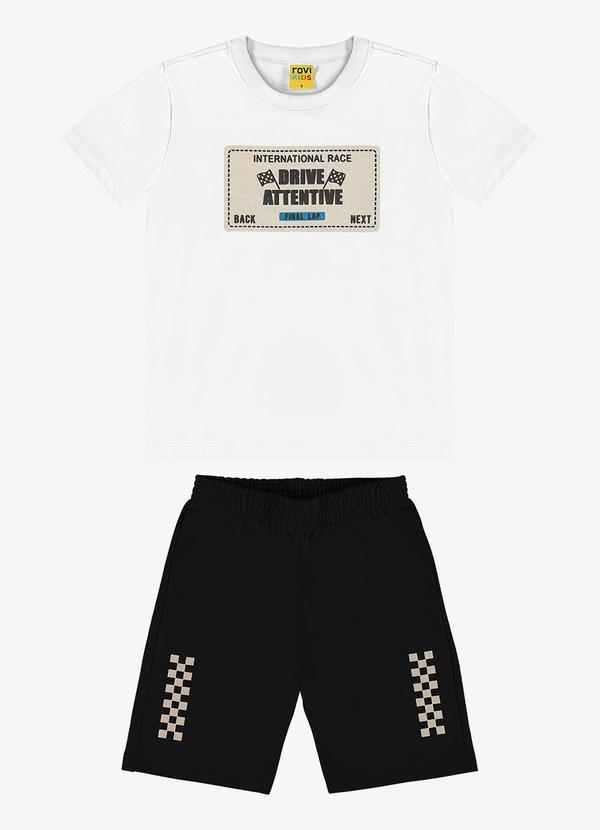 Rovi Kids - Conjunto Camiseta com Bermuda Branco