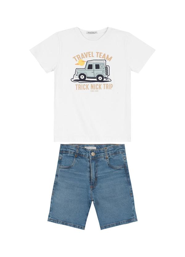 Trick Nick - Conjunto Camiseta com Bermuda Branco 2