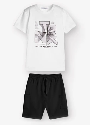 Trick Nick - Conjunto Camiseta com Bermuda Branco - TRICK NICK