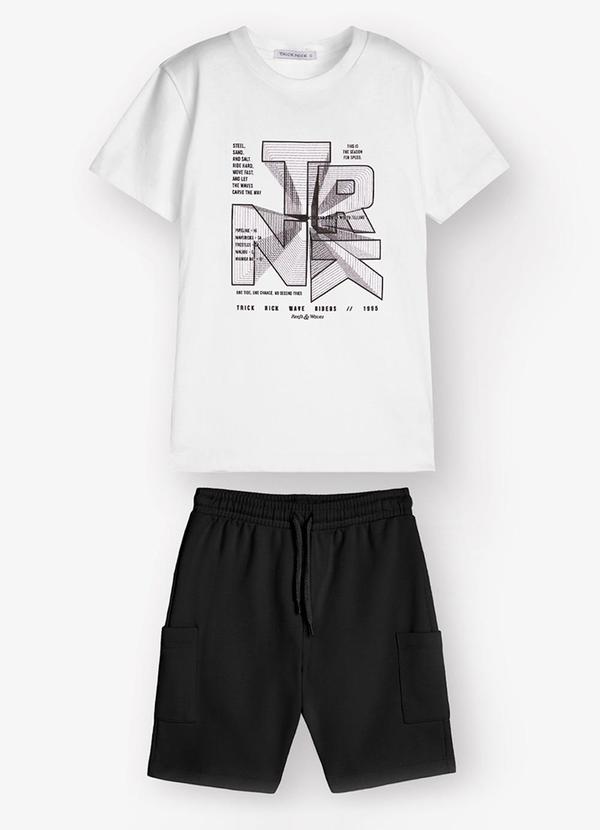 Trick Nick - Conjunto Camiseta com Bermuda Branco