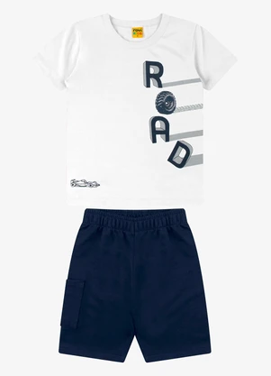 Rovi Kids - Conjunto Camiseta com Bermuda Branco - ROVI KIDS