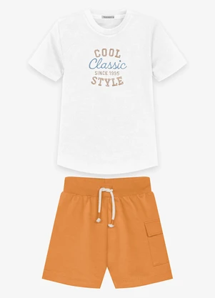 Trick Nick - Conjunto Camiseta com Bermuda Branco - TRICK NICK