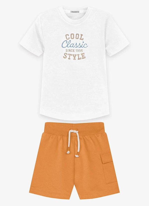 Trick Nick - Conjunto Camiseta com Bermuda Branco