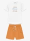Trick Nick - Conjunto Camiseta com Bermuda Bege - variação: Branco