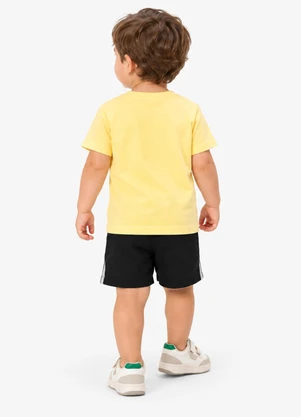 Rovi Kids - Conjunto Camiseta com Bermuda Infantil  Amarelo - ROVI KIDS