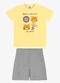 Rovi Kids - Conjunto Camiseta com Bermuda Infantil Bege - variação: Amarelo