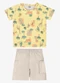 Rovi Kids - Conjunto Camiseta com Bermuda Infantil Amarelo - variação: Amarelo