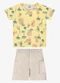Rovi Kids - Conjunto Camiseta com Bermuda Infantil Azul - variação: Amarelo
