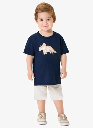 Rovi Kids - Conjunto Camiseta com Bermuda Infantil  Azul - ROVI KIDS