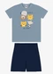 Rovi Kids - Conjunto Camiseta com Bermuda Infantil Bege - variação: Azul