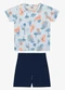 Rovi Kids - Conjunto Camiseta com Bermuda Infantil Amarelo - variação: Azul