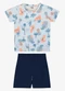 Rovi Kids - Conjunto Camiseta com Bermuda Infantil Azul - variação: Azul