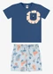 Rovi Kids - Conjunto Camiseta com Bermuda Infantil Azul - variação: Azul