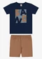Rovi Kids - Conjunto Camiseta com Bermuda Infantil Azul - variação: Azul