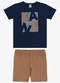 Rovi Kids - Conjunto Camiseta com Bermuda Infantil Azul - variação: Azul
