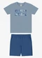 Rovi Kids - Conjunto Camiseta com Bermuda Infantil Azul - variação: Azul
