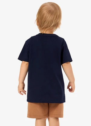 Rovi Kids - Conjunto Camiseta com Bermuda Infantil Azul - ROVI KIDS