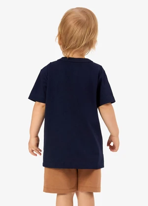 Rovi Kids - Conjunto Camiseta com Bermuda Infantil Azul - ROVI KIDS