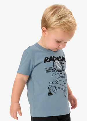 Rovi Kids - Conjunto Camiseta com Bermuda Infantil Azul - ROVI KIDS