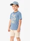 Rovi Kids - Conjunto Camiseta com Bermuda Infantil Marrom - variação: Azul