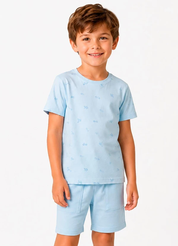 Select - Conjunto Camiseta com Bermuda Infantil Azul