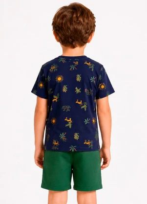 Select - Conjunto Camiseta com Bermuda Infantil Azul - SELECT