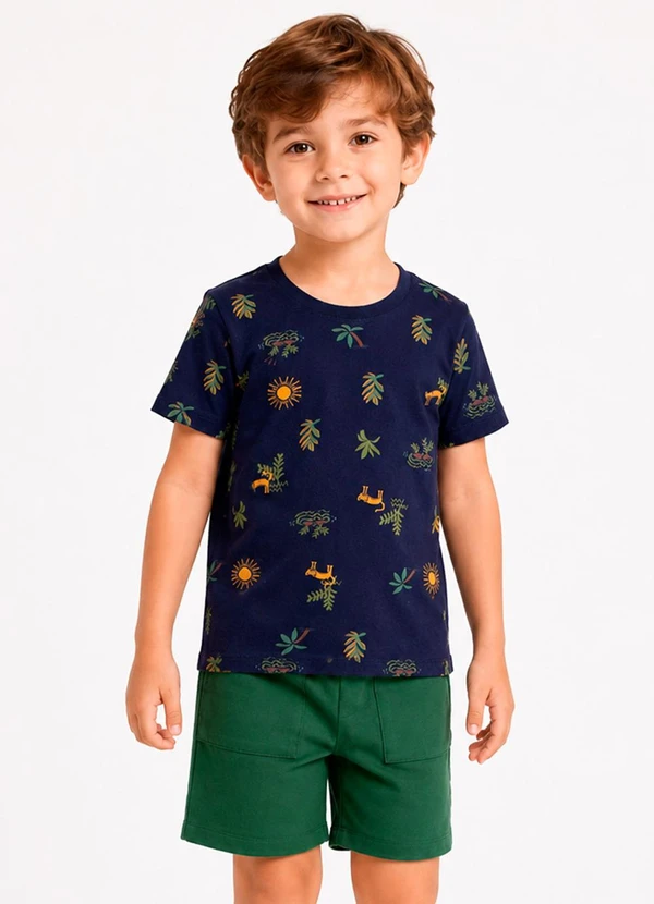 Select - Conjunto Camiseta com Bermuda Infantil Azul