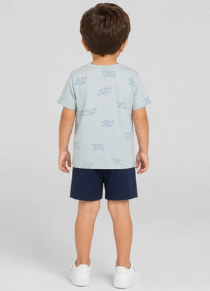 Select - Conjunto Camiseta com Bermuda Infantil Azul - SELECT