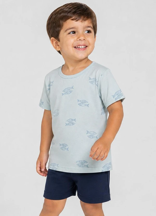 Select - Conjunto Camiseta com Bermuda Infantil Azul