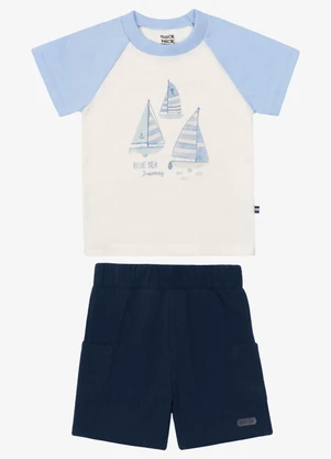 Trick Nick - Conjunto Camiseta com Bermuda Infantil Azul - TRICK NICK