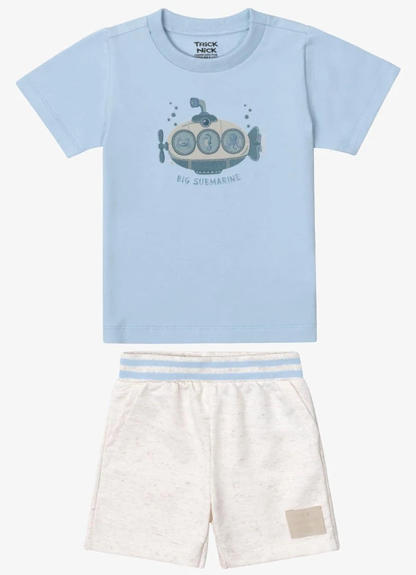 Trick Nick - Conjunto Camiseta com Bermuda Infantil Azul