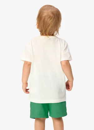 Rovi Kids - Conjunto Camiseta com Bermuda Infantil  Bege - ROVI KIDS