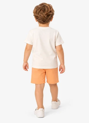 Rovi Kids - Conjunto Camiseta com Bermuda Infantil  Bege - ROVI KIDS