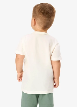 Rovi Kids - Conjunto Camiseta com Bermuda Infantil Bege - ROVI KIDS