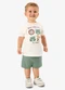 Rovi Kids - Conjunto Camiseta com Bermuda Infantil Bege - variação: Bege