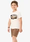 Rovi Kids - Conjunto Camiseta com Bermuda Infantil Bege - variação: Bege