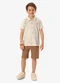 Rovi Kids - Conjunto Camiseta com Bermuda Infantil Azul - variação: Bege
