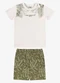 Rovi Kids - Conjunto Camiseta com Bermuda Infantil Branco - variação: Bege