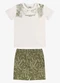 Rovi Kids - Conjunto Camiseta com Bermuda Infantil Bege - variação: Bege