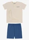Rovi Kids - Conjunto Camiseta com Bermuda Infantil Bege - variação: Bege