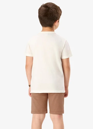Rovi Kids - Conjunto Camiseta com Bermuda Infantil Bege - ROVI KIDS