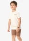 Rovi Kids - Conjunto Camiseta com Bermuda Infantil Bege - variação: Bege