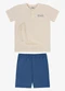 Rovi Kids - Conjunto Camiseta com Bermuda Infantil Bege - variação: Bege
