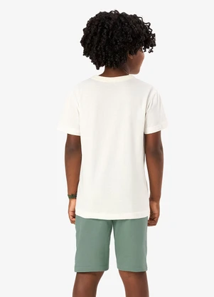 Rovi Kids - Conjunto Camiseta com Bermuda Infantil Bege - ROVI KIDS