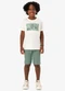 Rovi Kids - Conjunto Camiseta com Bermuda Infantil Azul - variação: Bege