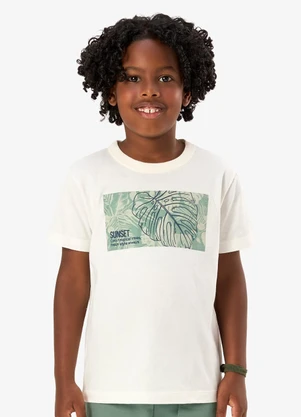 Rovi Kids - Conjunto Camiseta com Bermuda Infantil Bege - ROVI KIDS
