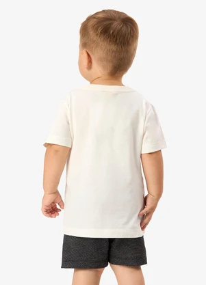 Rovi Kids - Conjunto Camiseta com Bermuda Infantil Bege - ROVI KIDS