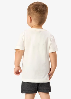 Rovi Kids - Conjunto Camiseta com Bermuda Infantil Bege - ROVI KIDS