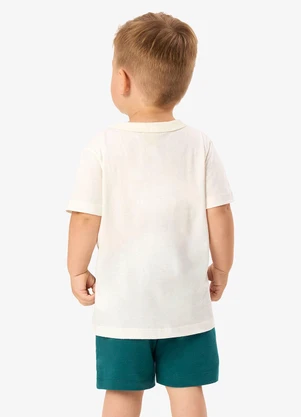 Rovi Kids - Conjunto Camiseta com Bermuda Infantil Bege - ROVI KIDS
